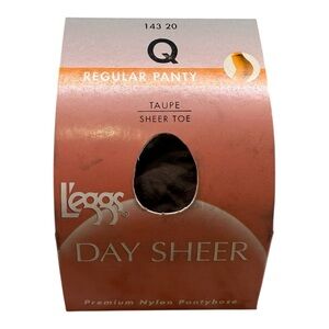 2002 L’eggs Day Sheer Pantyhose Regular Panty Sheer Toe Taupe Q 14320 100% Nylon